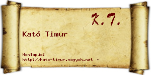 Kató Timur névjegykártya